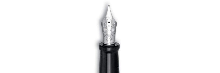 MCNTEIK Penna Stilografica Black Forest Con Pennino 18K - Ottone, Scanalature Verticali, Set Regalo Di Lusso