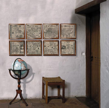 Mappa del Mondo, Carta Murale del 1604 Divisa in 8 fogli